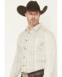 Gibson Trading Co Men's Tiki Boat Southwestern Striped Print Long Sleeve Button-Down Stretch Western Shirt