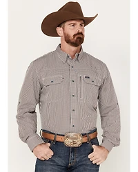 Wrangler Men's Performance Plaid Print Long Sleeve Button Down Western Shirt