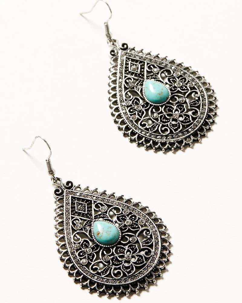 Shyanne Women's Bisbee Falls Silver Teardrop Earrings