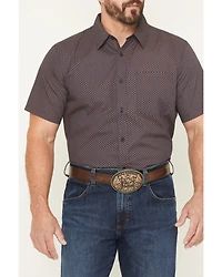 Gibson Trading Co Men's Polka Micro Geo Print Short Sleeve Button-Down Stretch Western Shirt
