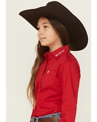 Ariat Girls' Serape Striped Team Logo Long Sleeve Button-Down Stretch Western Shirt