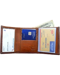 Western Express Men's Brown Horse Tooled Tri-Fold Wallet