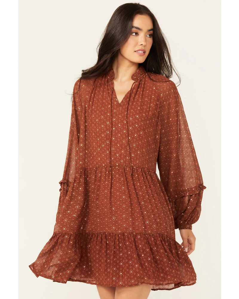 Molly Bracken Women's Long Sleeve Peasant Mini Dress