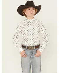 Ariat Boys' Classic Geo Print Long Sleeve Button-Down Western Shirt