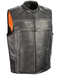 Milwaukee Leather Men's Reflective Band & Piping Zip Front Vest - 5X
