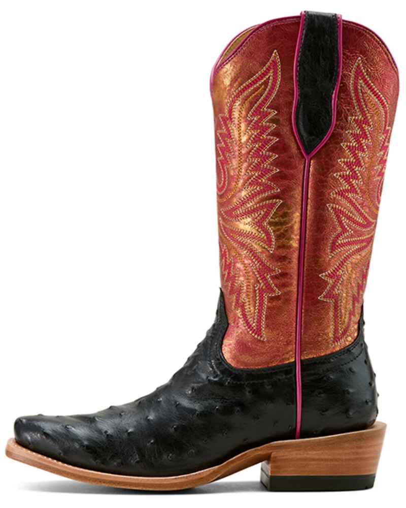 Ariat Women's Exotic Full Quill Ostrich Futurity Revival Western Boots - Square Toe