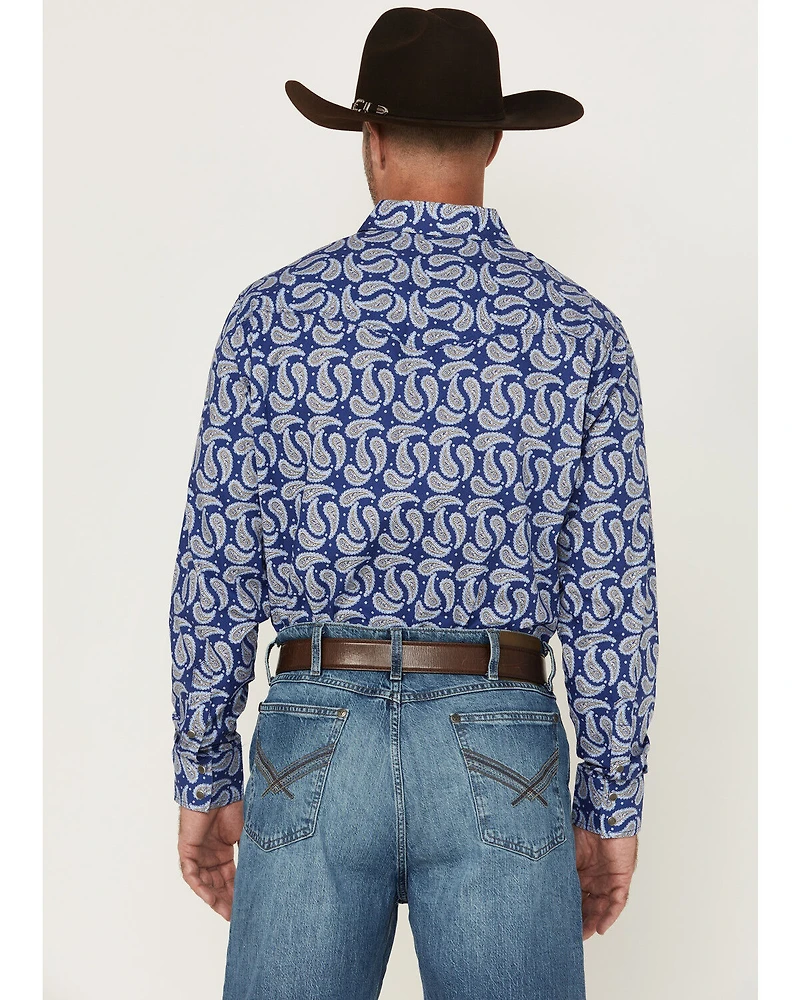 Wrangler 20X Men's Paisley Print Long Sleeve Snap Stretch Western Shirt