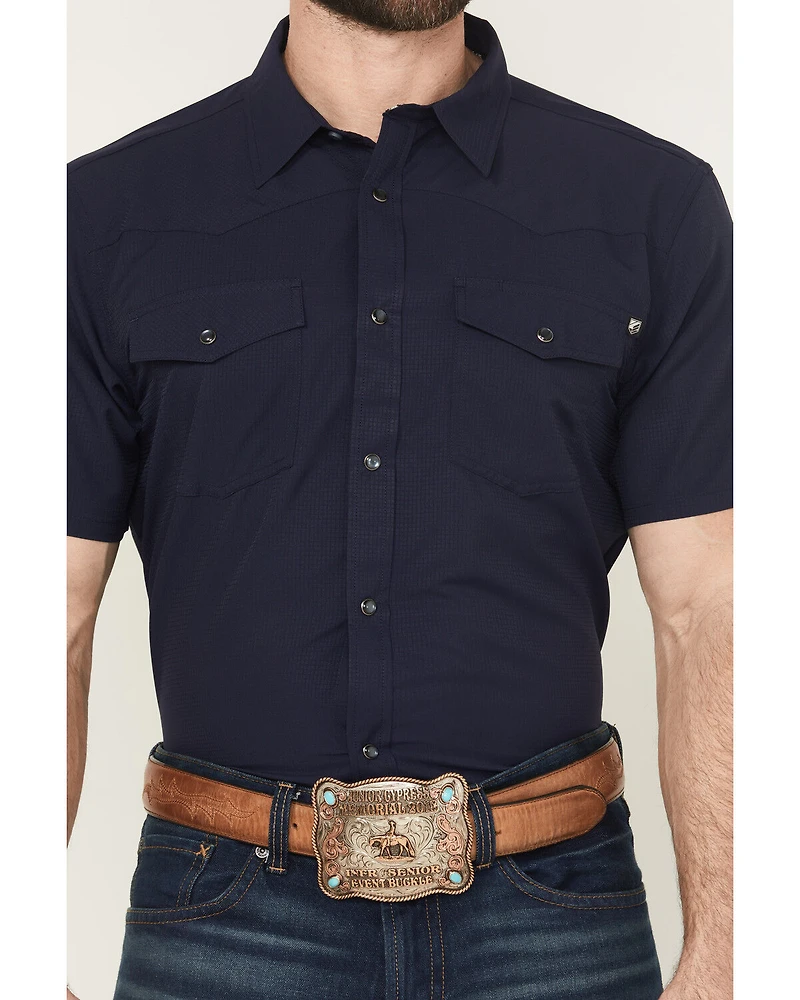 RANK 45® Men's Ridge Solid Short Sleeve Snap Performance Western Shirt