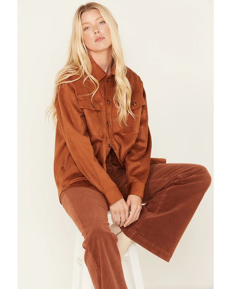 Cleo + Wolf Women's Faux Suede Shacket