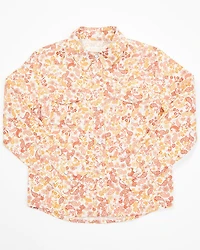Shyanne Toddler Girls' Ash Floral Print Long Sleeve Pearl Snap Stretch Western Shirt