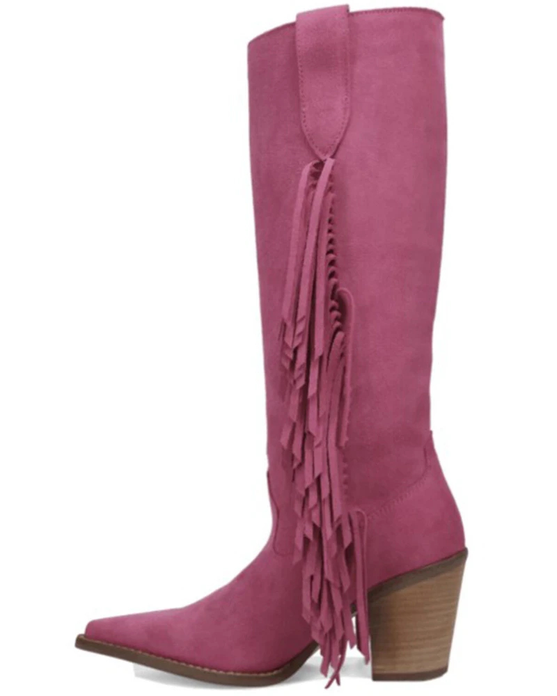 Dingo Women's Twister Suede Fringe Tall Western Boots