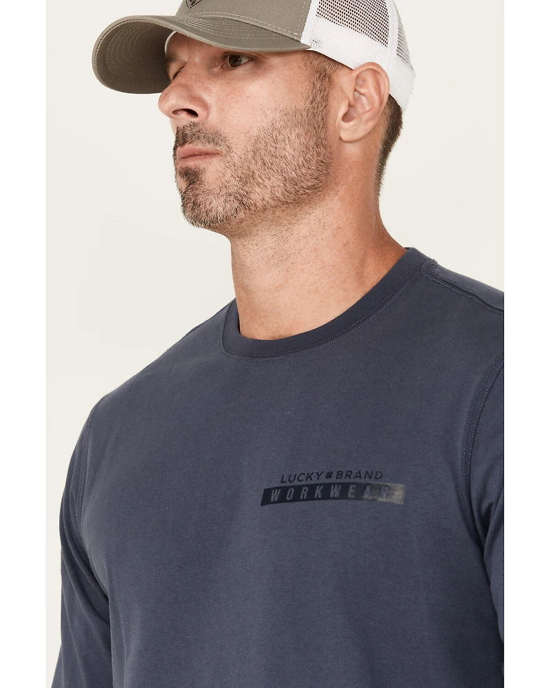Lucky Brand Workwear Men's Solid Core Logo Long Sleeve Work Shirt