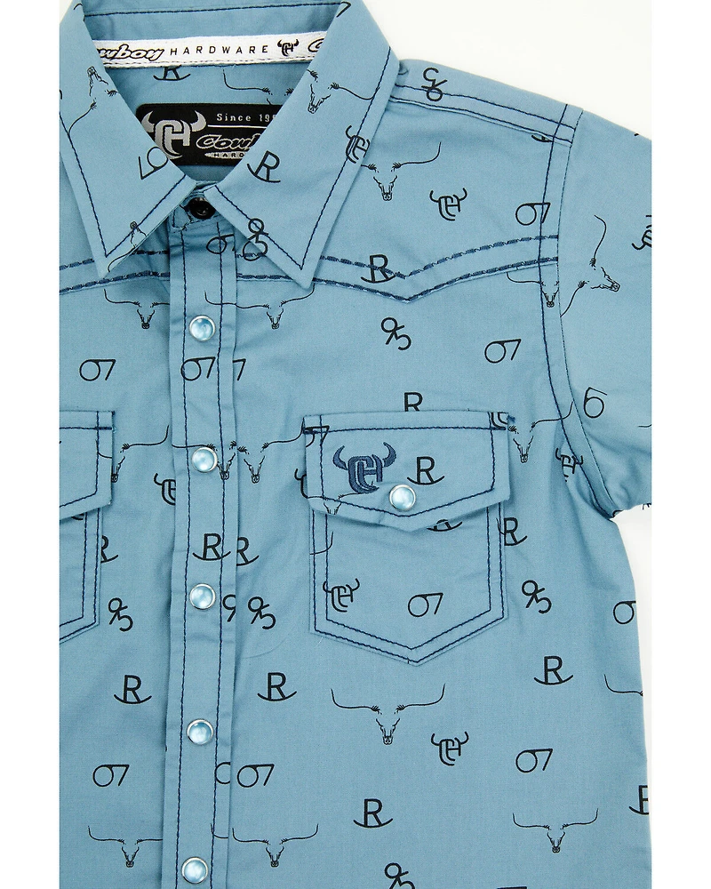 Cowboy Hardware Toddler Boys' Branding Iron Short Sleeve Snap Western Shirt