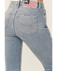 Idyllwind Women's Foster Embroidered Medium Wash High Rise Bootcut Denim Jeans