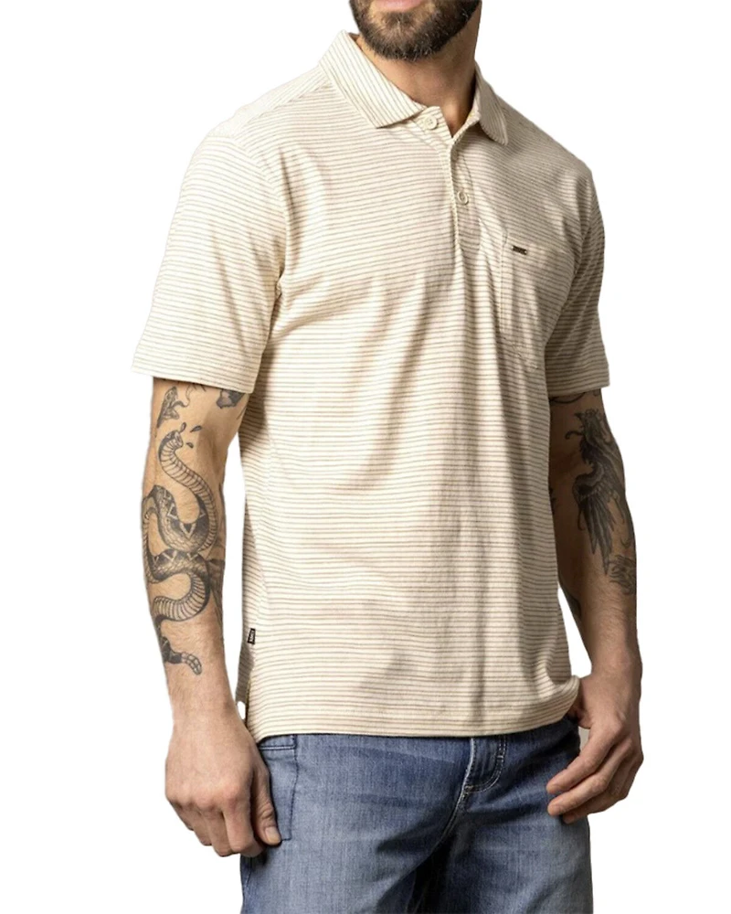 Kimes Ranch Men's Harlan Striped Short Sleeve Button-Down Polo Shirt