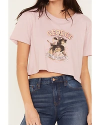 George Strait by Wrangler Women's Up Country Short Sleeve Graphic Cropped Tee