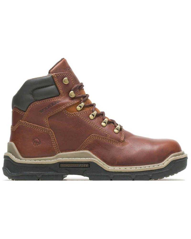 Wolverine Men's 6" Peanut Raider Durashock Lace-Up Work Boots - Soft Toe