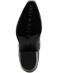 Black Star Women's Marfa Inlay Studded Leather Western Boot - Snip Toe