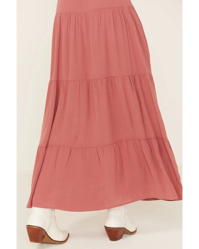 Originality Women's Tiered Maxi Skirt