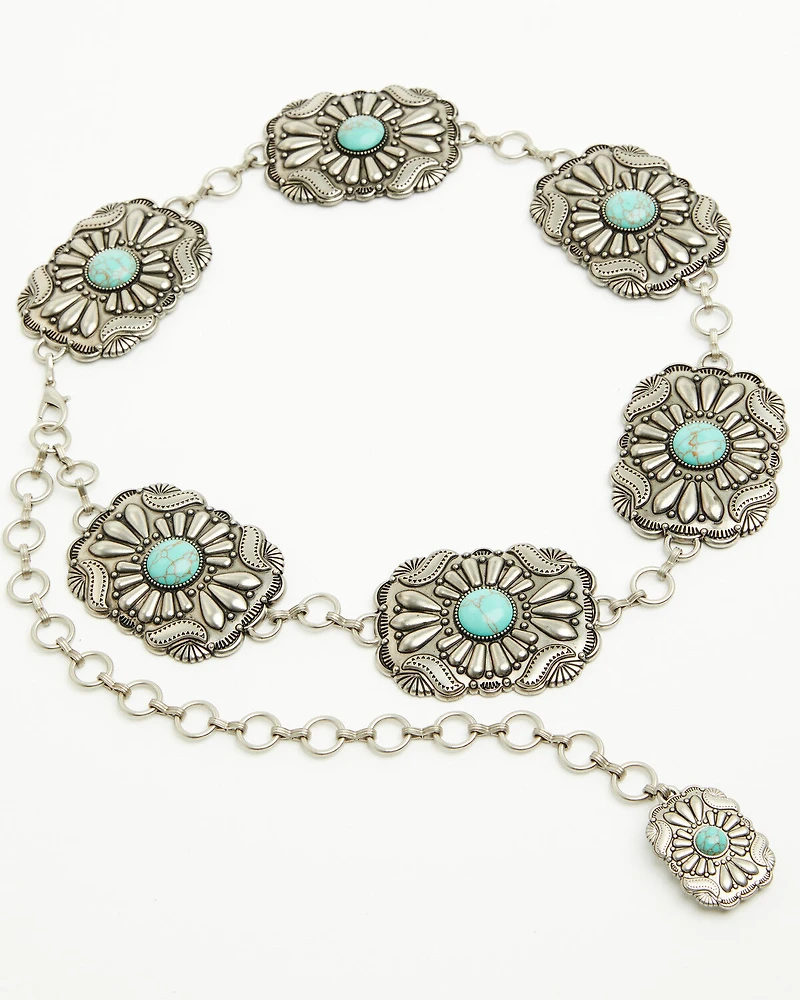 Shyanne Women's Thalia Turquoise Concho Chain Belt