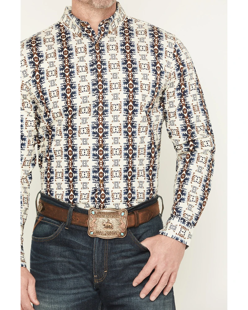 Cody James Men's Wild Prairie Southwestern Print Long Sleeve Button-Down Stretch Western Shirt