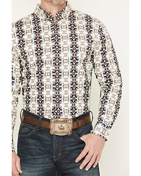 Cody James Men's Wild Prairie Southwestern Print Long Sleeve Button-Down Stretch Western Shirt