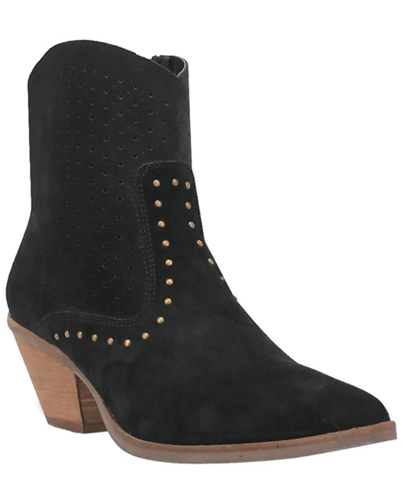 Dingo Women's Miss Priss Studded Suede Booties - Round Toe