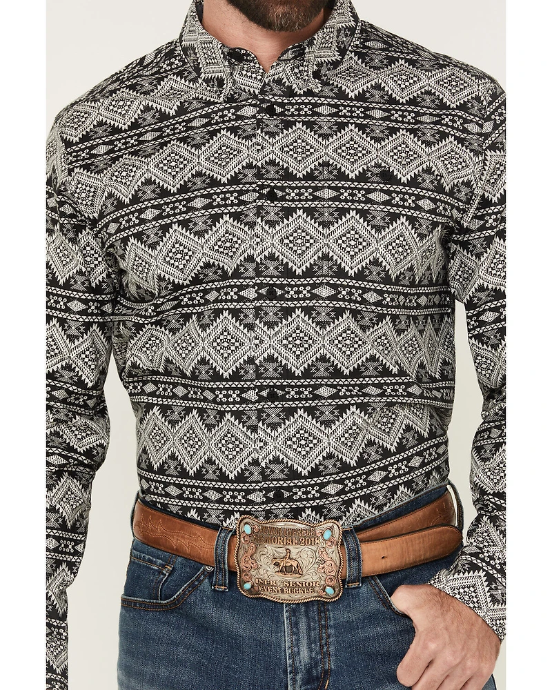 RANK 45® Men's Blaze Southwestern Striped Long Sleeve Button-Down Stretch Western Shirt
