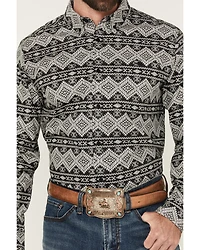 RANK 45® Men's Blaze Southwestern Striped Long Sleeve Button-Down Stretch Western Shirt