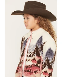 Shyanne Girls' Teton Snap Front Printed Sherpa Jacket