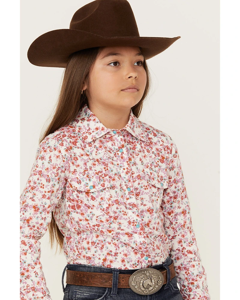 Shyanne Toddler Girls' Ditsy Print Long Sleeve Snap Western Shirt