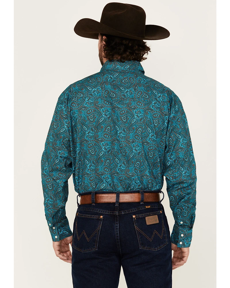 Roper Men's Amarillo Paisley Print Long Sleeve Snap Western Shirt