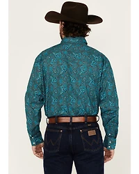 Roper Men's Amarillo Paisley Print Long Sleeve Snap Western Shirt