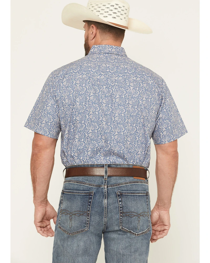 Ely Walker Men's Paisley Print Short Sleeve Snap Western Shirt