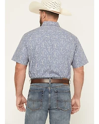 Ely Walker Men's Paisley Print Short Sleeve Snap Western Shirt