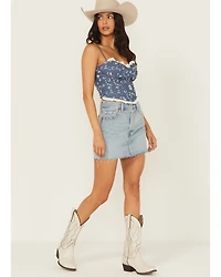 Levi's Women's Icon Light Wash Raw Hem Denim Mini Skirt