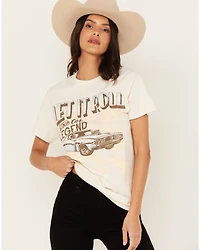 Youth Revolt Women's Let It Roll Muscle Short Sleeve Graphic Tee