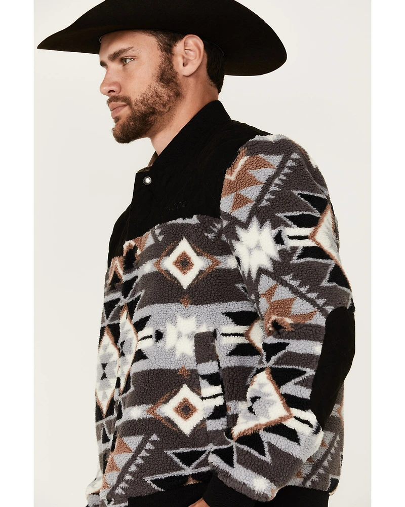 Hooey Men's Southwestern Print Sherpa Bomber Jacket