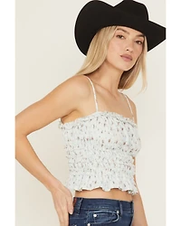 Miss Me Women's Floral Print Sleeveless Cropped Tank Top
