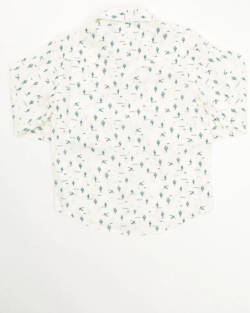 Shyanne Toddler Girls' Cactus Print Western Pearl Snap Shirt