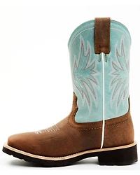 RANK 45® Women's Contrast Shaft Performance Leather Western Boots - Broad Square Toe