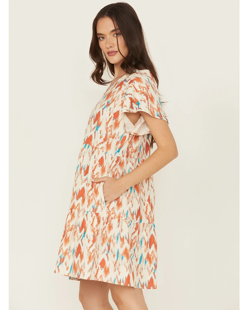 Ariat Women's Delilah Southwestern Print Short Sleeve Mini Dress