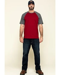 Hawx Men's Red Midland Short Sleeve Baseball Work T-Shirt - Tall