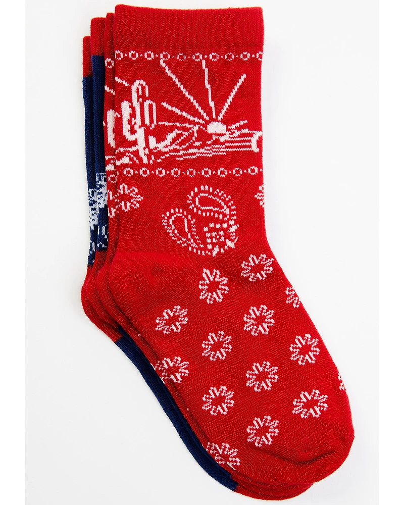 RANK 45® Girls' Bandana Print Socks - 2-Pack