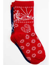 RANK 45® Girls' Bandana Print Socks - 2-Pack