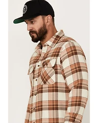Brixton Men's Bowery Plaid Print Long Sleeve Button-Down Flannel Shirt