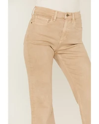 Sneak Peek Women's Natural High Rise Raw Hem Crop Jeans