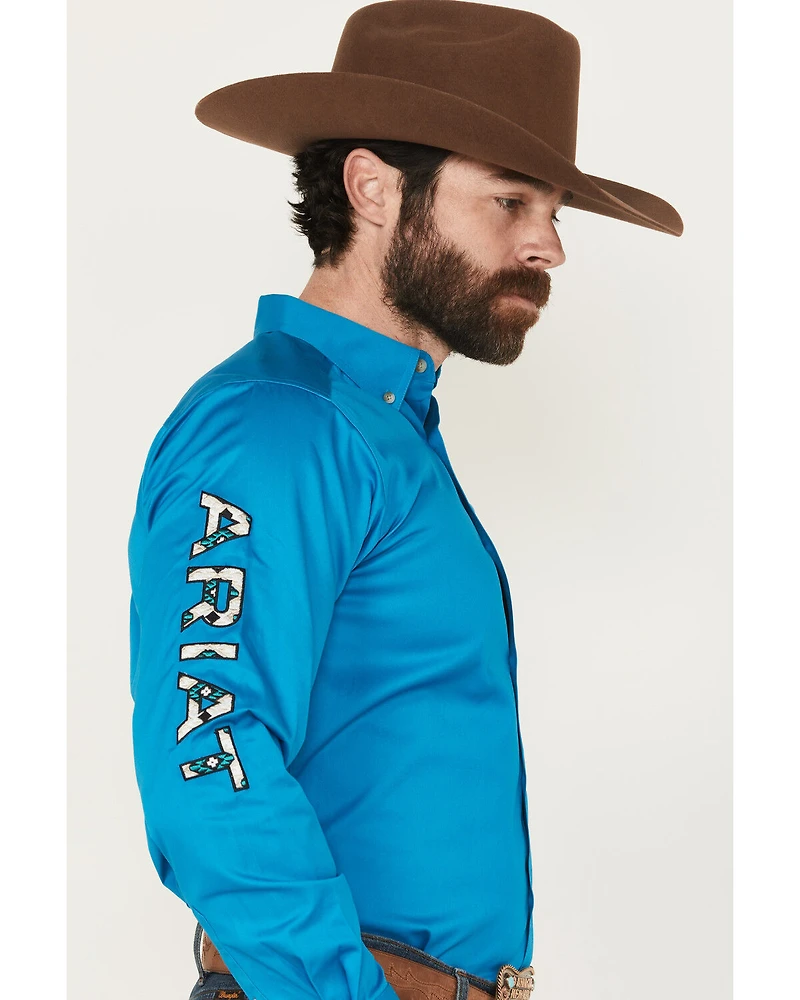 Ariat Men's Team Logo Twill Solid Long Sleeve Button-Down Western Shirt