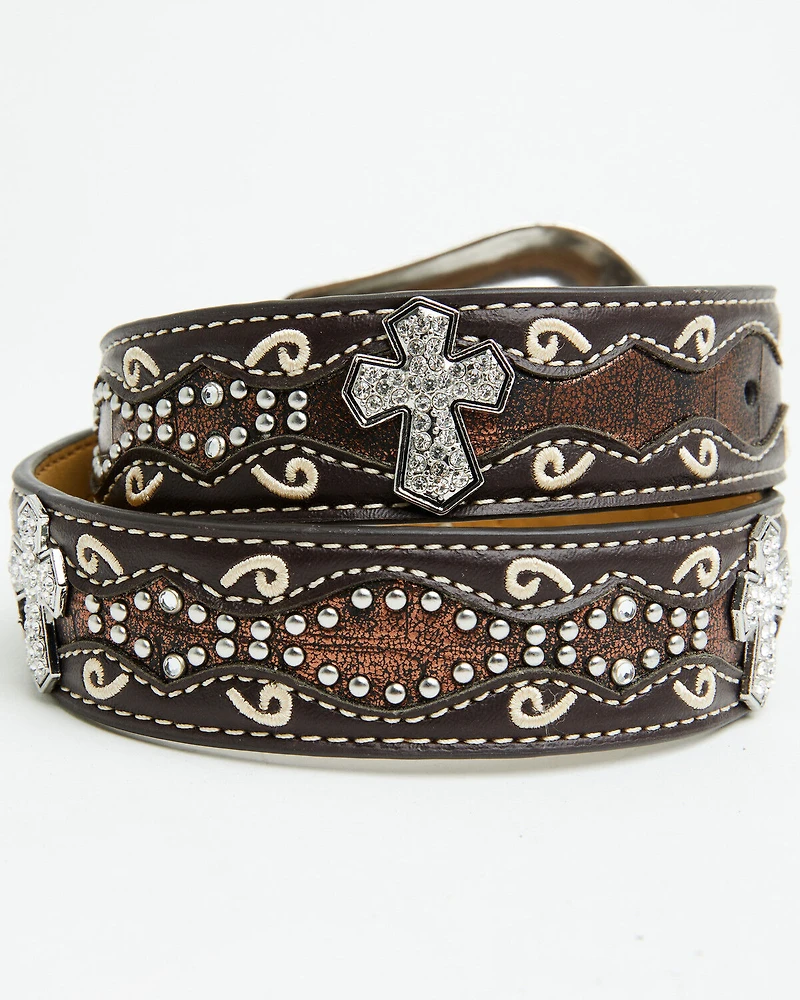 Ariat Girls Studded Cross Inlay Belt