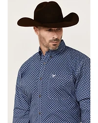 Cowboy Hardware Men's Cross Floral Print Long Sleeve Button-Down Stretch Western Shirt